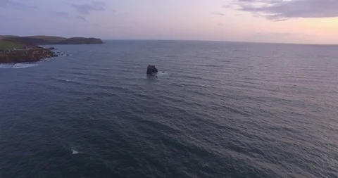 Aerial Cornwall sea view Stock Footage 114883856