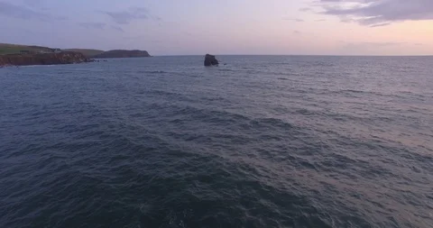 Aerial Cornwall sea view Stock Footage 114884005