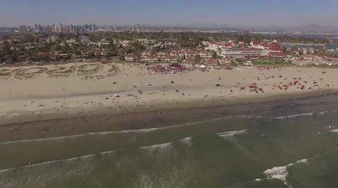 Aerial Coronado Beach and Down Town San Diego California Stock-Footage 64835542