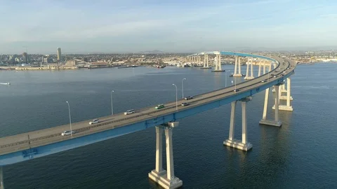 Aerial of the Coronado Bridge Stock-Footage 87150508