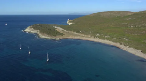 Aerial corsica cap tower Stock Footage 35168199