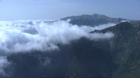 Aerial corsica clouds sky mountain Stock Footage 35287777