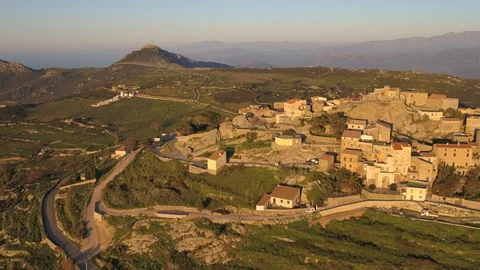 Aerial Corsica Drone Sant Antonino Stock Footage 104961053