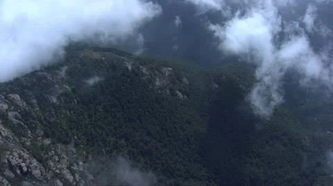 Aerial corsica mountain clouds Stock Footage 35288918
