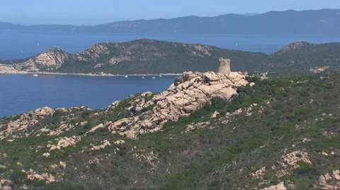 Aerial corsica tower Stock Footage 33841399