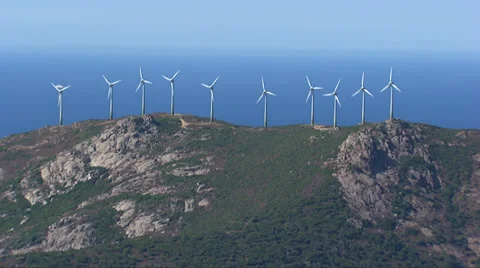 Aerial corsica wind 스톡 동영상 33057114