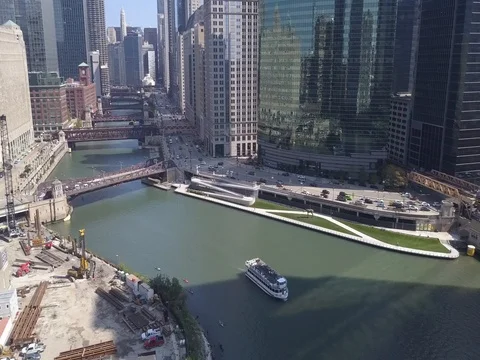Aerial coverage descending on a boat Stock-Footage 80313979