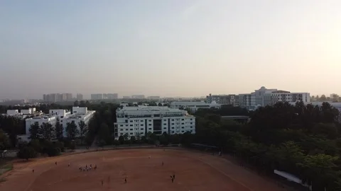 Aerial cricket ground view Stock Footage 257526221