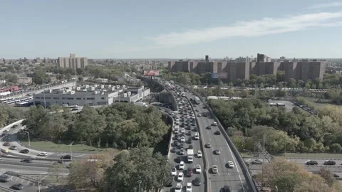 Aerial Cross Bronx Expressway 6K LOG Stock Footage 289688981