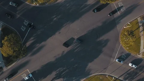 Aerial Cross Traffic Intersection in Beautiful Beverly Hills California Stock Footage 103495863