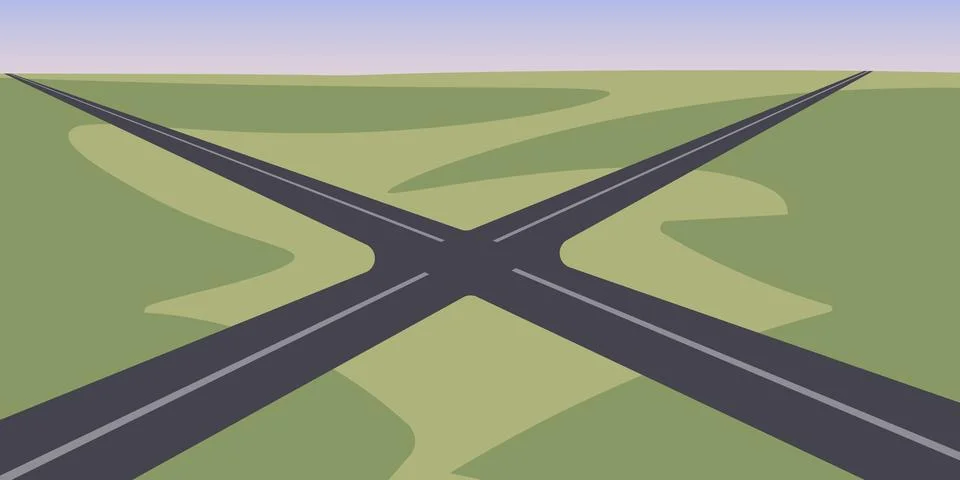 Aerial crossroad intersection Illustrazione stock