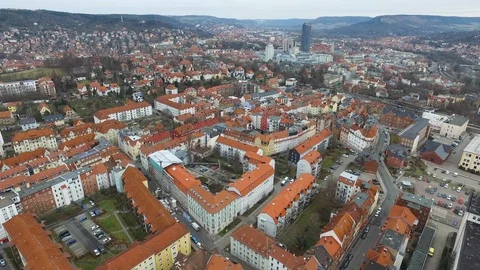 Aerial of crowded townscape Vidéo 116218595