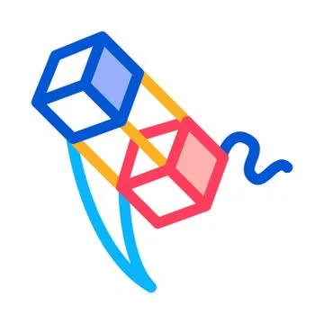 Aerial cubes on string icon vector outline illustration Stock Illustration