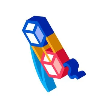 Aerial cubes on string isometric icon vector illustration Stock Illustration