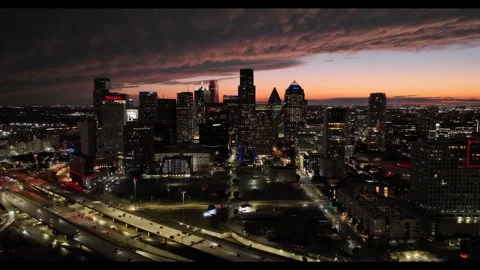 Aerial Dallas in the evening Stock Footage 319924136