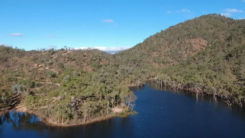 Aerial of Dam in the Outback Video stock 147480066