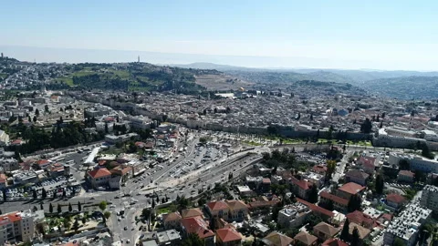 Aerial Damascus Gate Jerusalem Stock Footage 325053705