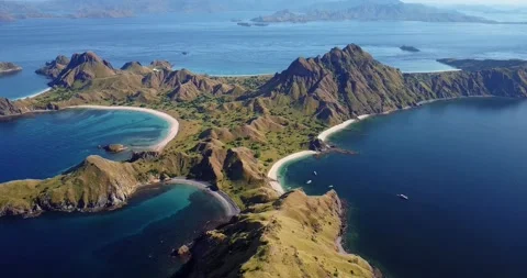 "Aerial day view dramatic scenery of Padar Island near Komodo Park, Indonesia  " 動画素材 133174483