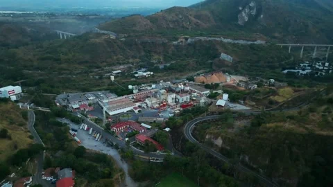 Aerial daytime view of Bio Pappel Kraft paper mill in Atenquique Jalisco Mexico Stock Footage 338391489