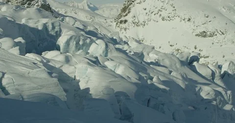 Aerial of deep glaciers in winter Stock Footage 78206785