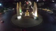 Aerial Democracy Monument Bangkok Stock Footage
