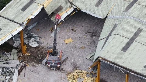 Aerial demolition Stock Footage 123791173