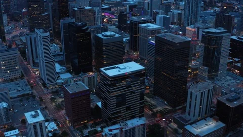 Aerial of Denver in dawn Stock Footage 127555266