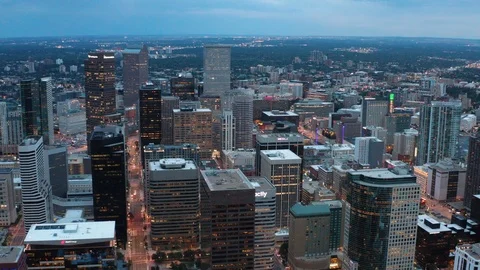 Aerial of Denver in dawn 스톡 동영상 127555296
