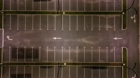 Aerial descending down the empty car park Stock Footage 219514310