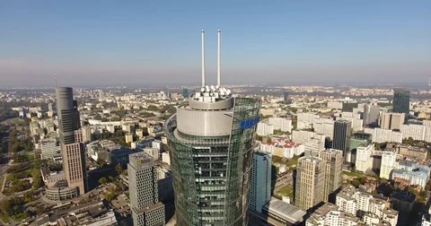Aerial Descending With A View On A Skyscraper Stock Footage 84902446