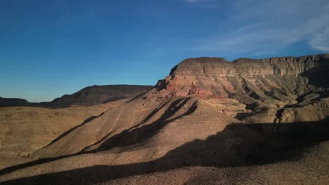 Aerial of desert cliffs in Virgin River Canyon in north Arizona Stock Footage 302330589