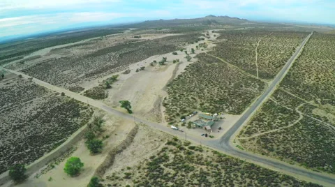 Aerial Desert Crossroads Stock Footage 68648809