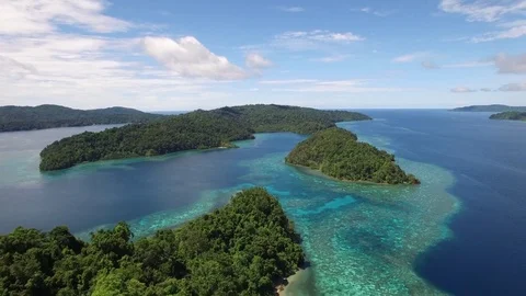 Aerial Deserted Islands Indonesia Stock Footage
