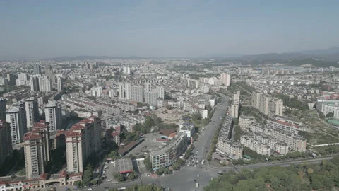Aerial: Developing Town of CHINA Video stock 219444435
