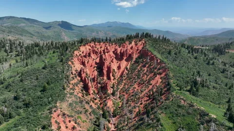 Aerial Devils Kitchen scenic Nebo Loop central Utah towards 4K Stock Footage 279774479