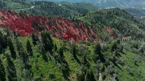 Aerial Devils Kitchen scenic Nebo Loop central Utah 4K Stock Footage 279784724