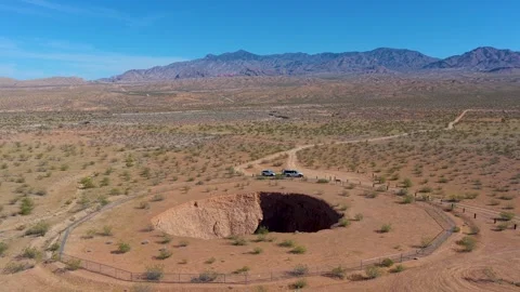Aerial Devil's Throat Sinkhole Gold Butte National Monument Nevada Orbit 動画素材 343670538