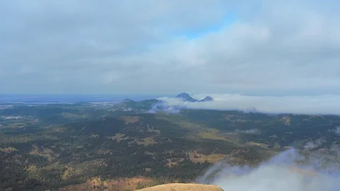 Aerial of Devils Tower National Monument location for  Close Encounters Motion Stock Footage 131329591