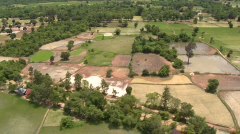 Aerial of different rural fields low altitude Stock-Footage 920097