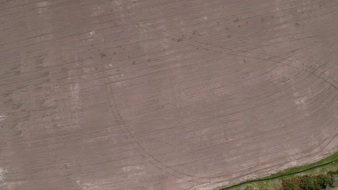 Aerial dirt field Stock Footage 88480308