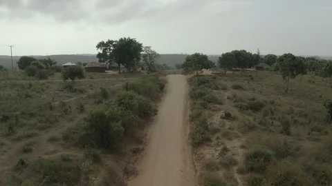 Aerial of dirtroad Stock Footage 103812436