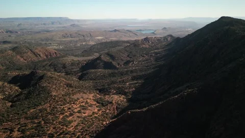 Aerial of Dixie national forest with far view of Quail Creek Reservoir in Utah Stock Footage 302328792