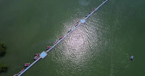 Aerial Dock Flyover Downward view 動画素材 80154728