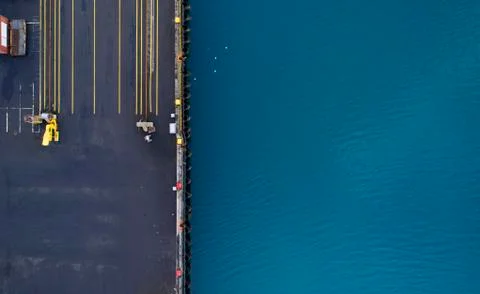 Aerial of a dock Stock Photos