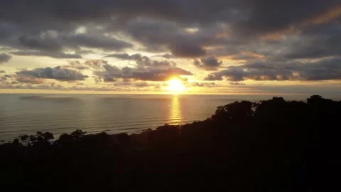 Aerial dolly with beautiful sky in Costa Rica Stock Footage 166561353
