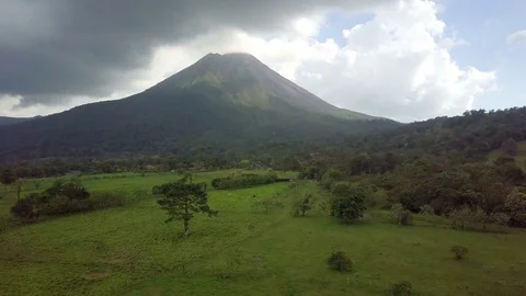Aerial Dolly Shot of Aernel Volcano In Costa Rica Stock-Footage 79447553