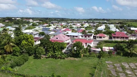Aerial Dolly Shot | Caribbean Island Archipelago Saint Martin Stock Footage