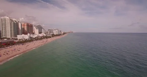 Aerial Dolly Shot Over Beach Stock Footage