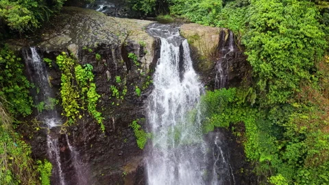 Aerial dolly in shot of waterfall Stock Footage 340968940
