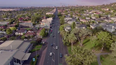 Aerial: Dominion Road intersection in Mt Eden, Auckland, New Zealand 스톡 동영상 168862814